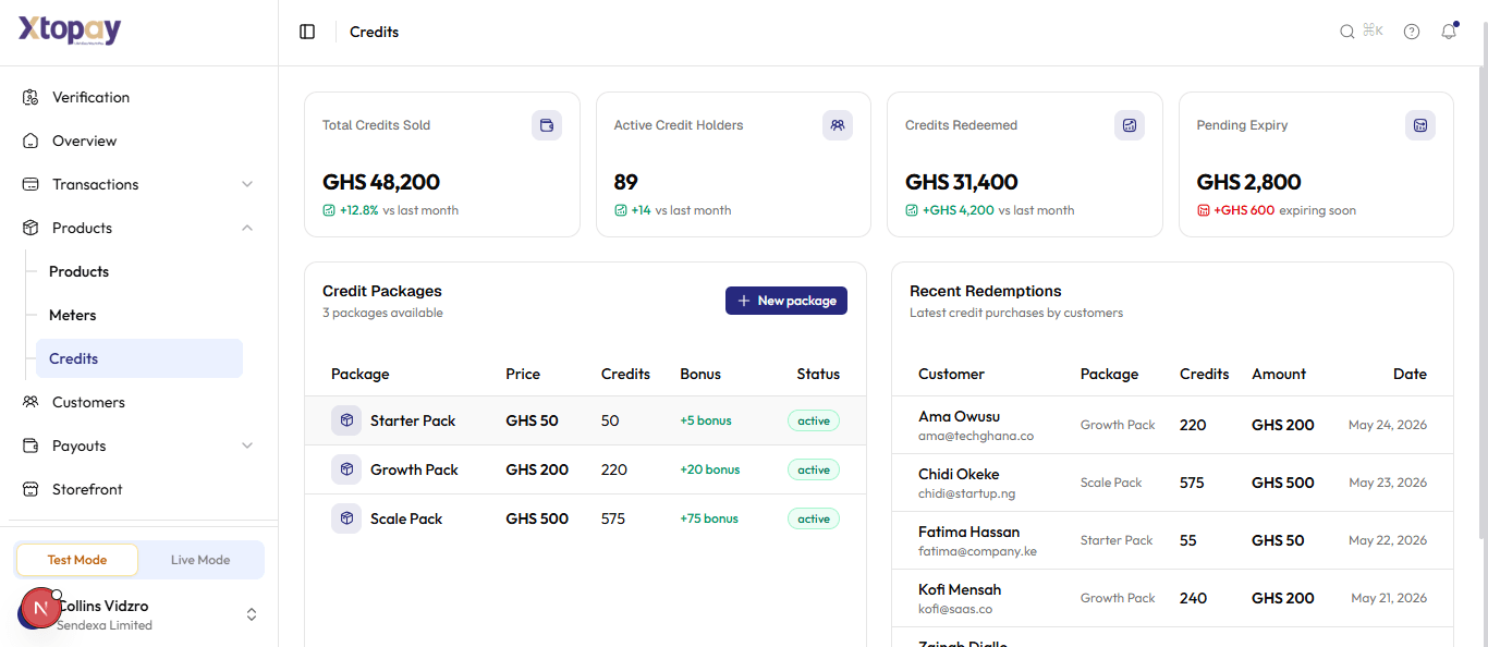 Xtopay Billing — dashboard preview